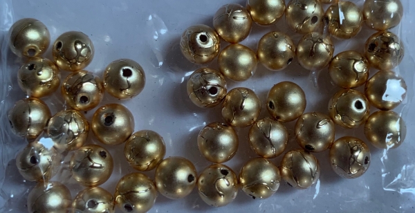 Zierperlen mit Struktur, gold